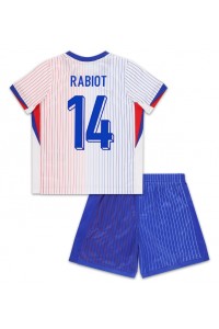 Fotbalové Dres Francie Adrien Rabiot #14 Dětské Venkovní Oblečení ME 2024 Krátký Rukáv (+ trenýrky)